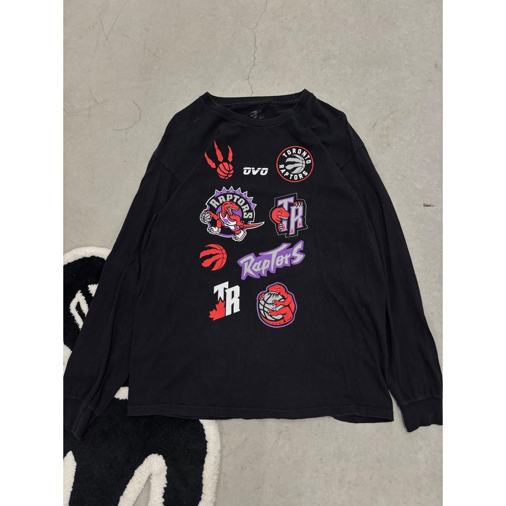 OVO Toronto Raptors Long Sleeve T-Shirt Black Mens Large Graphic NBA Drake